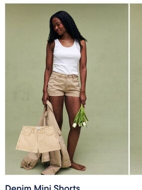 Parke Women’s Tan Denim Mini Shorts